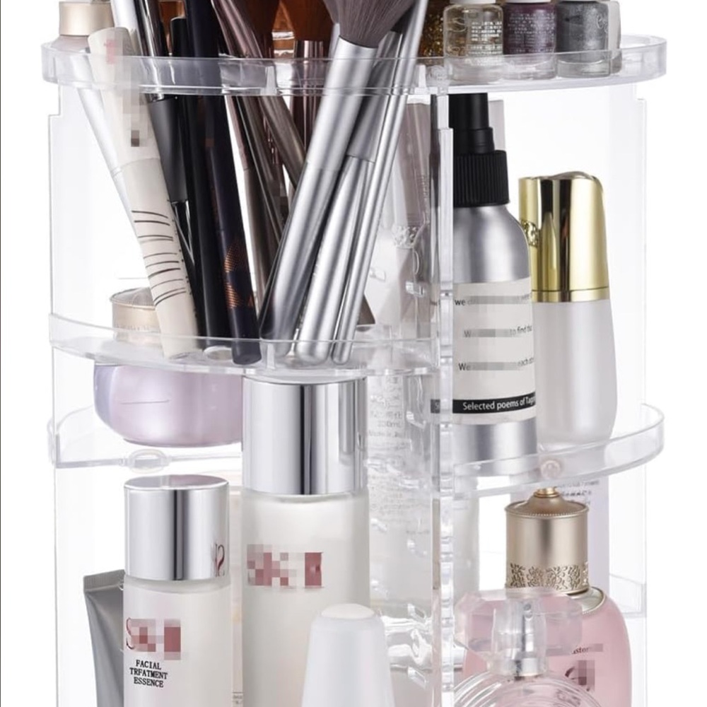 Makeup Organizer CLEAR Cosmetic Storage Display rotating Large Capacity